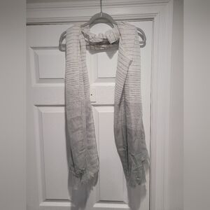 Calvin Klein Silver and White Sheer Scarf